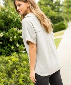 Wanderlust By Abby Collared Knit Top