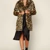 Wanderlust By Abby Faux Leopard Midi Coat NEW