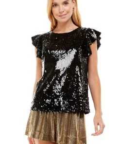 Wanderlust By Abby Sequin Ruffle Sleeve Top