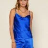 Wanderlust By Abby Sleeveless Satin Cowl Neck Cami Top CLOTHING