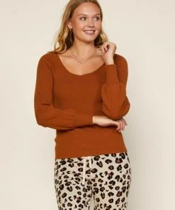 Wanderlust By Abby Round Neck Rib Knit Sweater NEW