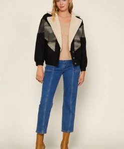 Wanderlust By Abby Faux Shearling Aztec Jacket NEW