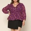 Wanderlust By Abby NEW Floral Swiss Dot Blouse