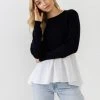 Wanderlust By Abby NEW Mix Media Peplum Top