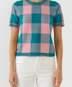 Wanderlust By Abby Gingham Sweater CLOTHING