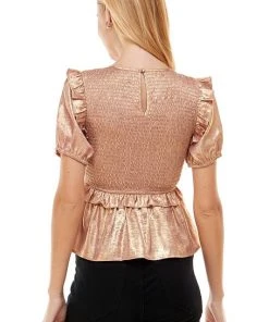 Wanderlust By Abby Metallic Peplum Top