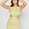 Wanderlust By Abby NEW O-ring Jacquard Cut Out Mini Dress