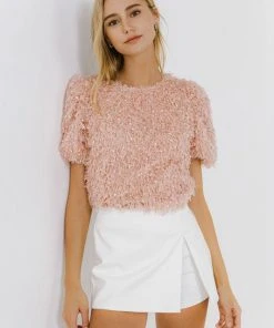 Wanderlust By Abby CLOTHING Fuzzy Feather Top