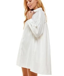 Wanderlust By Abby Long Sleeve Oversized Shirt Dress NEW