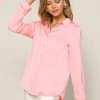 Wanderlust By Abby Long Sleeve Satin Shirt NEW