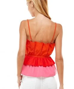 Wanderlust By Abby NEW Sleeveless Pleated Layered Top