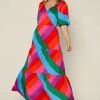 Wanderlust By Abby NEW Rainbow Tiered Maxi Dress