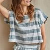 Wanderlust By Abby Blue And White Striped Crop Top 2 Wanderlust By Abby Blue And White Striped Crop Top