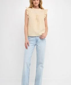 Wanderlust By Abby Yellow Plaid Top NEW