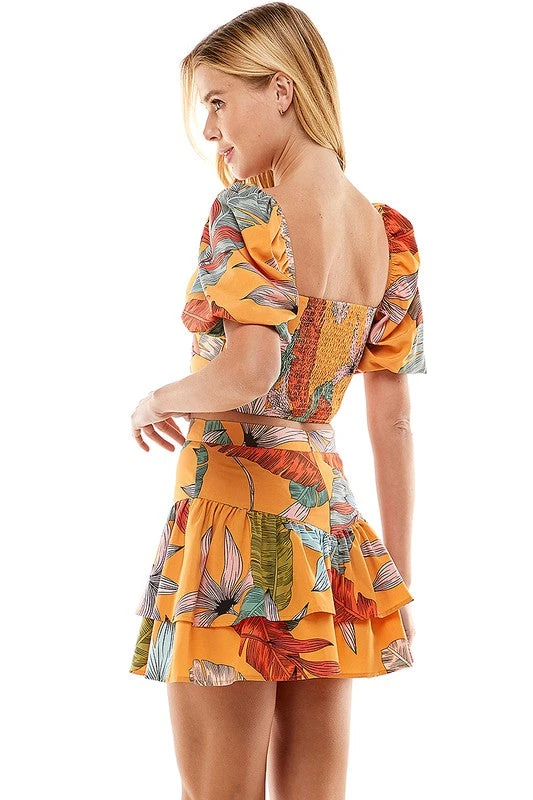 Wanderlust By Abby Orange Bubble Sleeve Crop Top 5 Wanderlust By Abby Orange Bubble Sleeve Crop Top