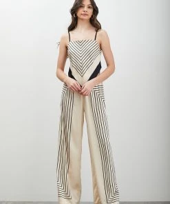 Wanderlust By Abby NEW Striped Ecru Cami Top