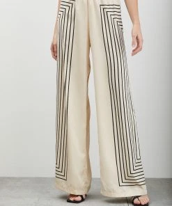 Wanderlust By Abby Wide Striped Ecru Pants