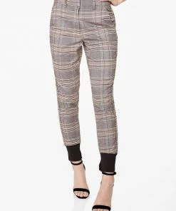 Wanderlust By Abby High Waisted Plaid Jogger Pants