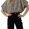 Wanderlust By Abby NEW Animal Print Puff Crop Top