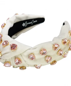 Wanderlust By Abby Ivory Velvet Headband With Hearts NEW