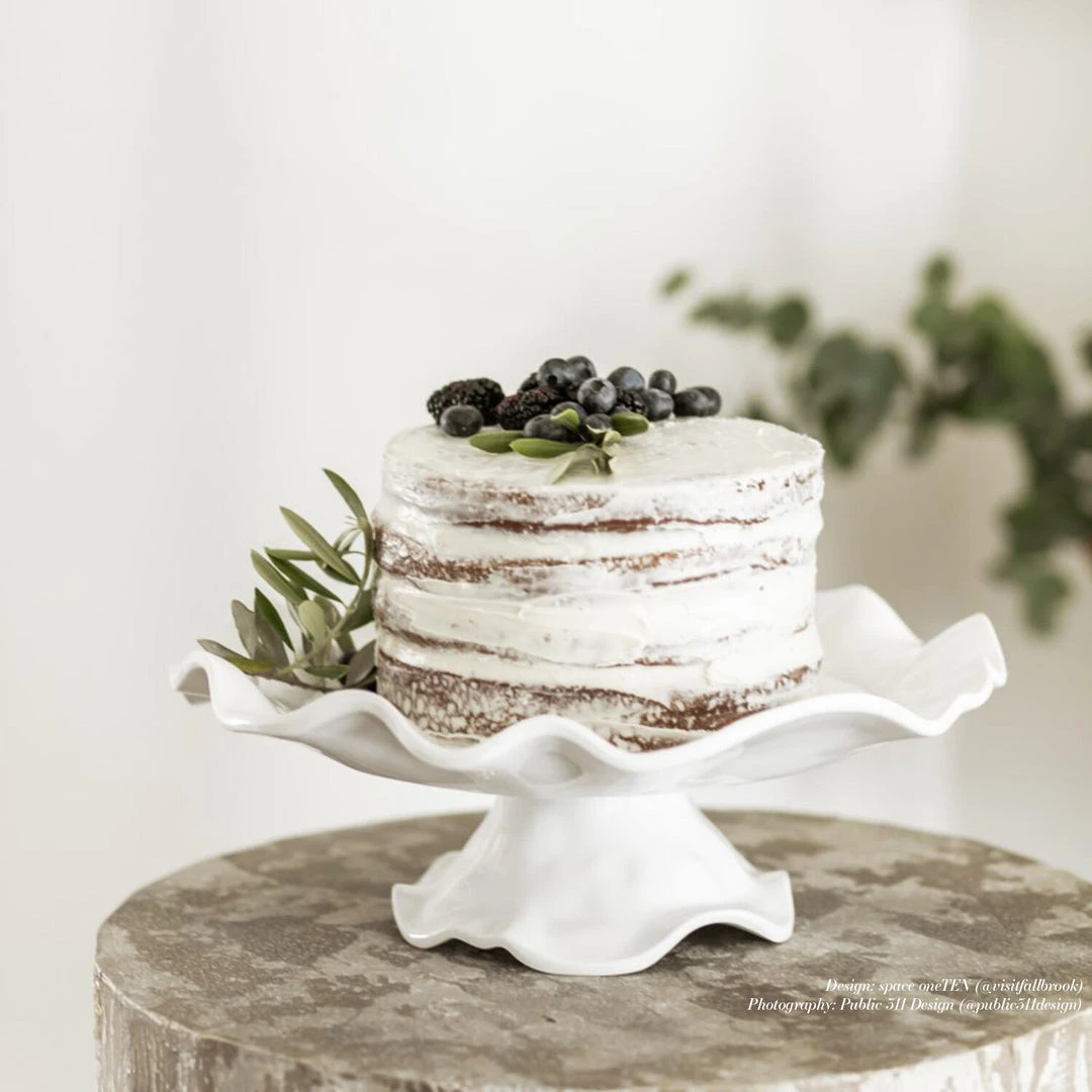 Wanderlust By Abby NEW White Pedestal Cake Plate 5 Wanderlust By Abby NEW White Pedestal Cake Plate