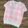 August Apparel Pink And White Checkered Top