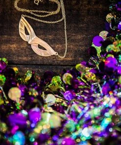 Mimosa Handcrafted JEWELRY Mimosa Mardi Gras Mask Necklace