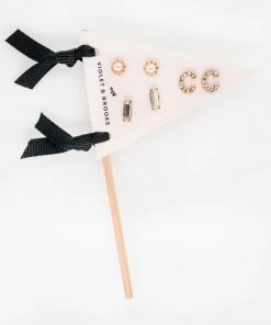 Wanderlust By Abby Personalized Pennant Earring Set
