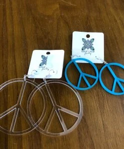 Wanderlust By Abby Peace Sign Earrings