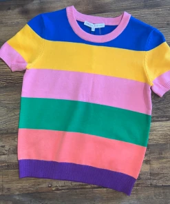 August Apparel Colorful Striped Top