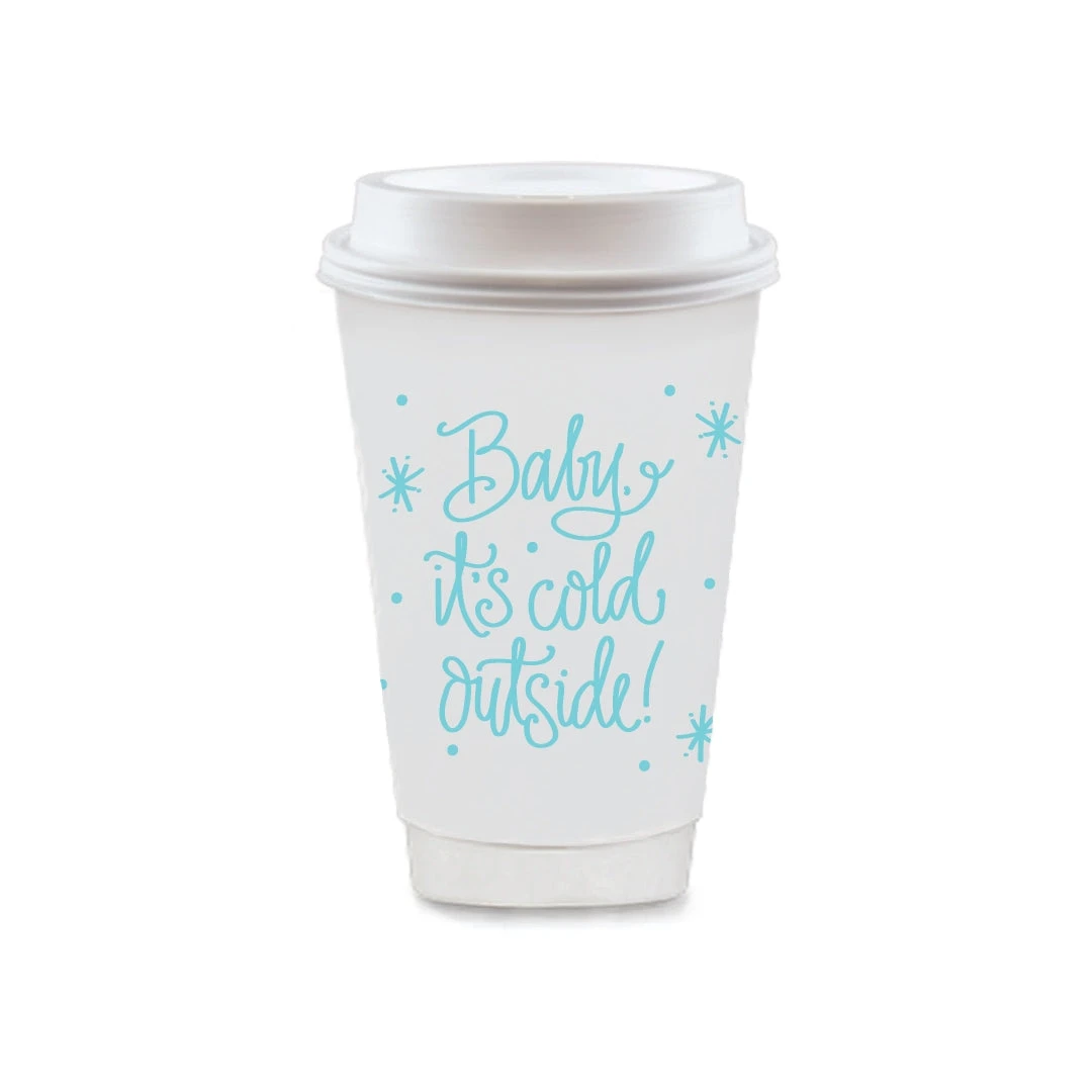 Wanderlust By Abby Baby It's Cold Outside To Go Coffee Cups NEW 3 Wanderlust By Abby Baby It's Cold Outside To Go Coffee Cups NEW