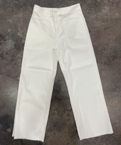 Wanderlust By Abby Off White Utility Wide Leg Jeans NEW