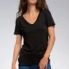 Wanderlust By Abby Basic V-Neck Top NEW