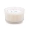 Wanderlust By Abby Large White Ribbed Glass Candle