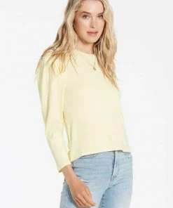 Wanderlust By Abby Vera Thermal Pleated Buttercup Top