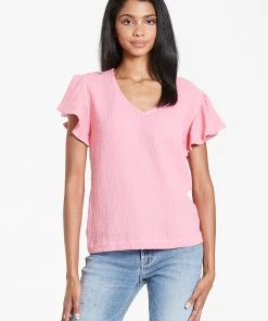 Wanderlust By Abby Hana Petal Sleeve Top NEW