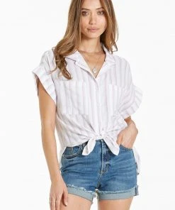 Wanderlust By Abby Cali Tie Front Shirt NEW