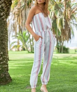 Wanderlust By Abby NEW Multicolor Strapless Jumpsuit