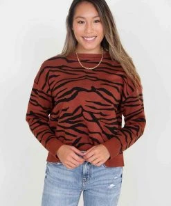Wanderlust By Abby Brown Tiger Print Sweater CLOTHING