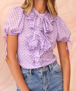 Wanderlust By Abby Emily Ruffled Dot Blouse