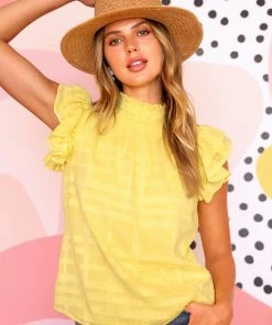 Wanderlust By Abby Gracie Smocked Neck Burnout Chiffon Blouse NEW