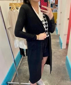 Wanderlust By Abby Black Long Cardigan NEW