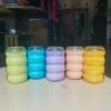 Wanderlust By Abby Bubble Ribbed Glass Candles NEW