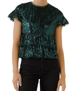 Wanderlust By Abby Sequin Baby Doll Top With Mesh
