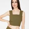 Wanderlust By Abby Olive Crop Top
