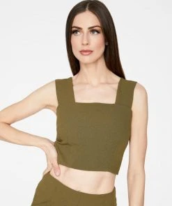 Wanderlust By Abby Olive Crop Top