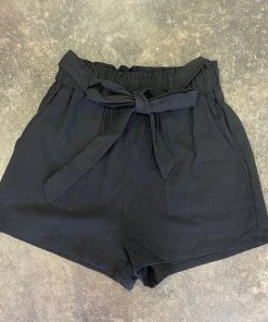 Wanderlust By Abby Woven Cotton Black Shorts NEW