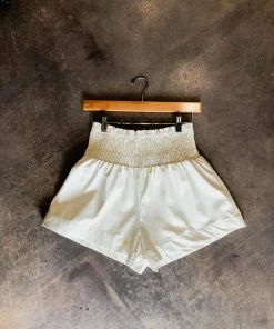 Wanderlust By Abby NEW Smocked Waist Pleather Shorts