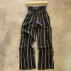Wanderlust By Abby Black Striped Pants W/ Side Slit