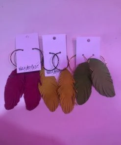Wanderlust By Abby Hoop Earring With Feather Detail SALE